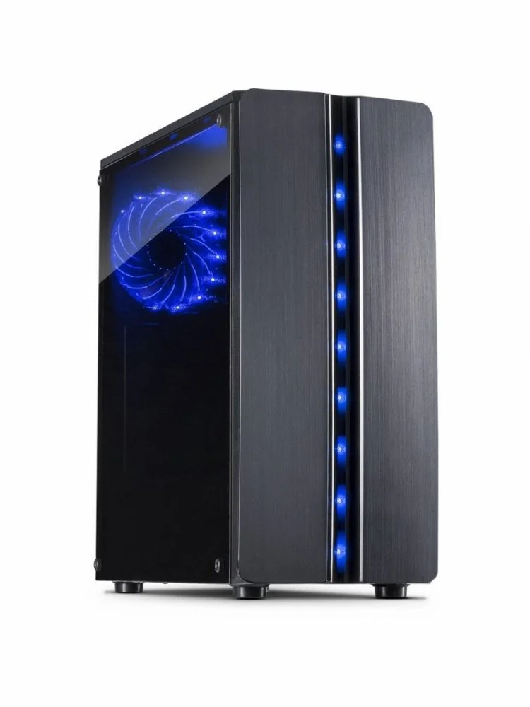 Inter-Tech Thunder ATX Tower Zwart Blue Light Acrylic | RENEWED