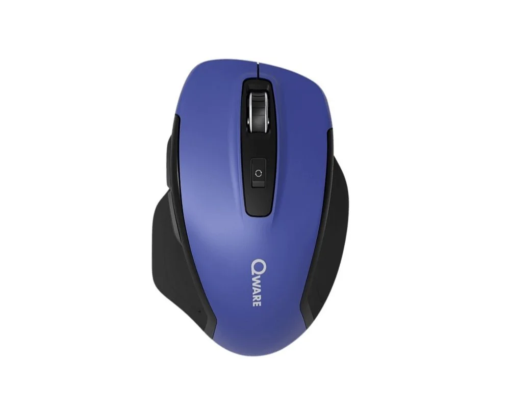 Qware Glasgow | Kabellose Maus | Rechtshänder | RF + Bluetooth | 1600 DPI | Blau/Schwarz