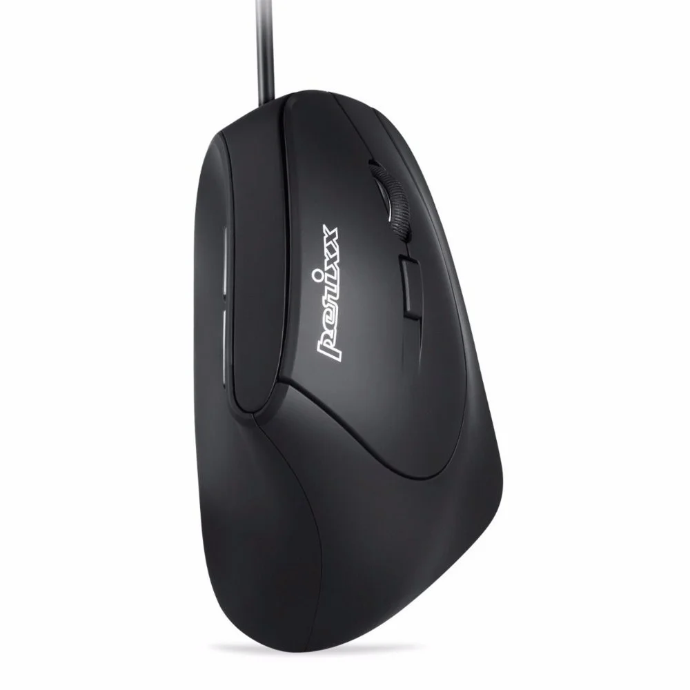 Perixx PERIMICE-515 II | Ergonomische Kabelgebundene Maus | Rechtshänder | USB-A | 1600 DPI | Schwarz