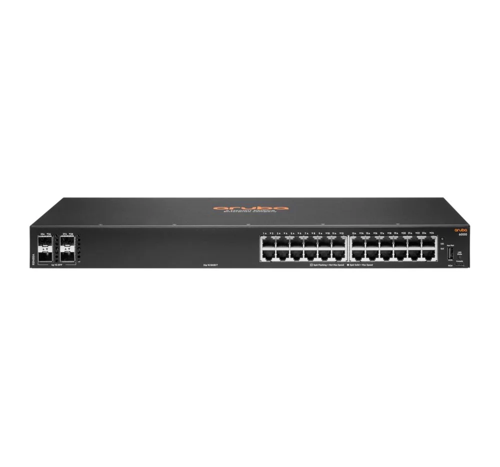 Hewlett Packard Enterprise Aruba 6000 24G 4SFP | Managed L3 Switch | Gigabit Ethernet (10/100/1000) | 1U