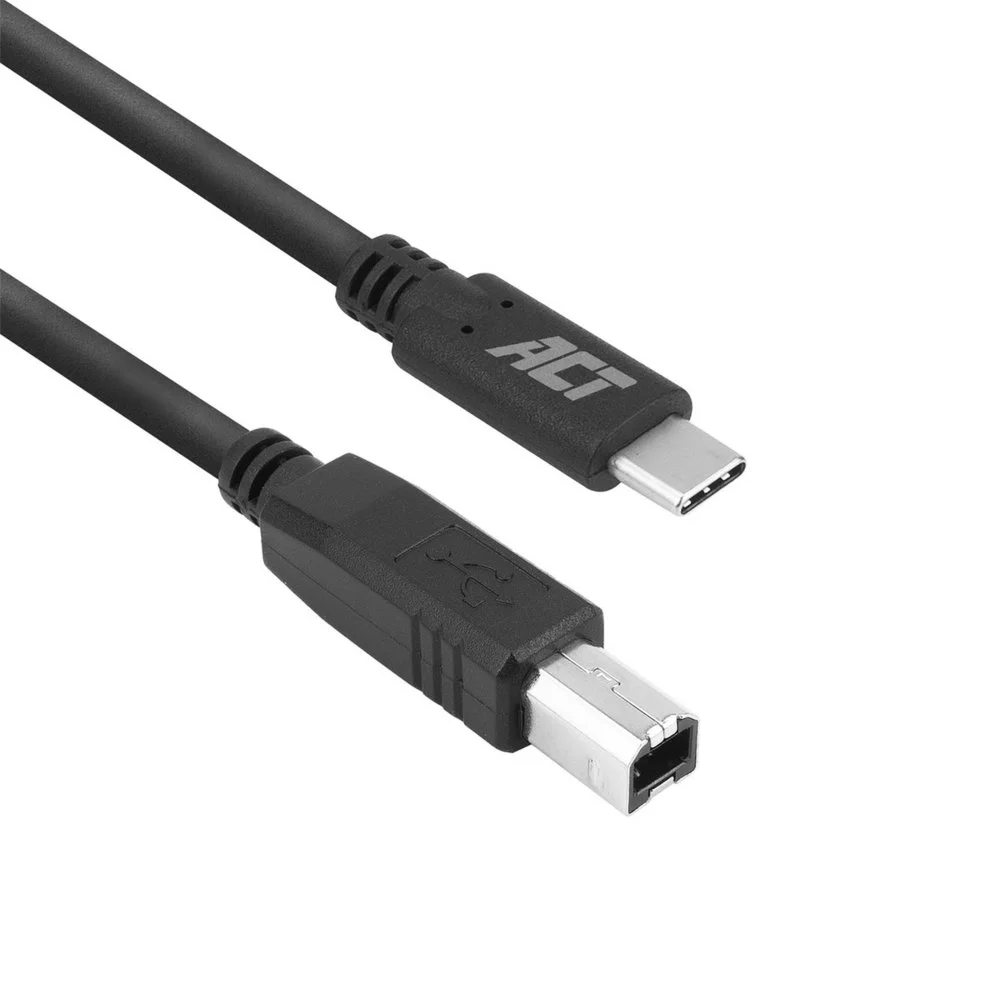 ACT | USB 2.0-Kabel | USB-C auf USB-B | 1,8 m | Schwarz