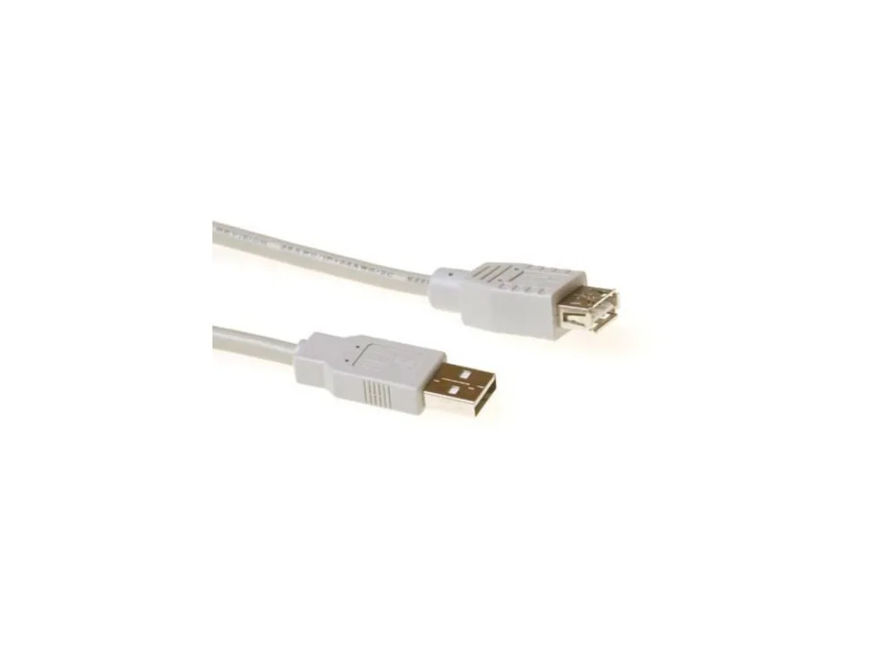 ACT | USB 2.0-Verlängerungskabel | USB-A-Stecker auf USB-A-Buchse | Elfenbein