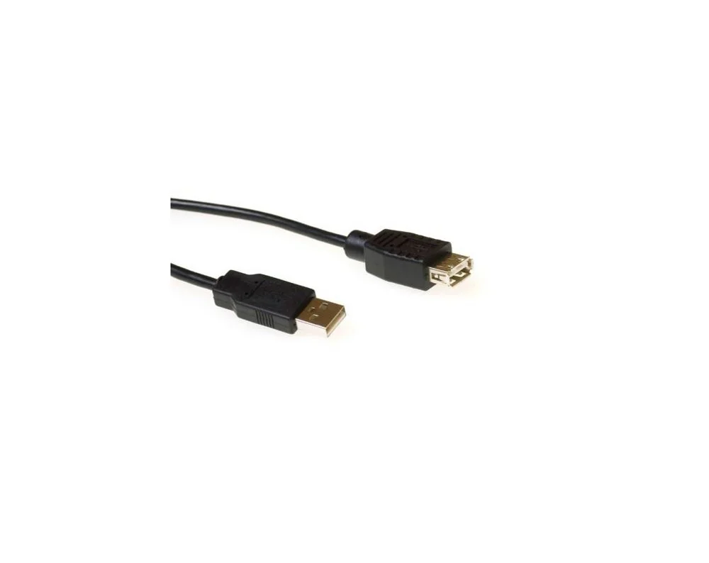 ACT | USB 2.0-Verlängerungskabel | USB-A-Stecker auf USB-A-Buchse | Schwarz