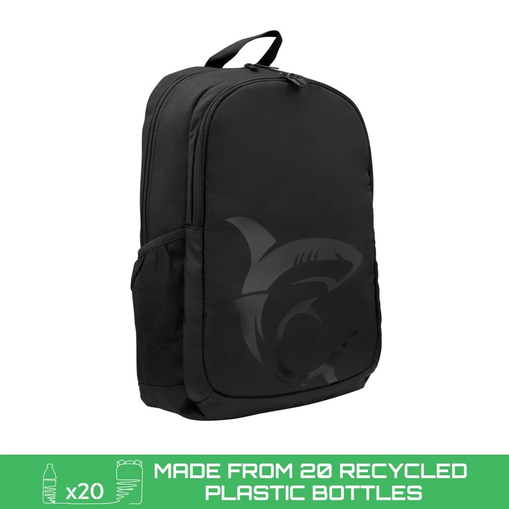 White Shark SCOUT 15,6" Gaming Laptop Rucksack | Hergestellt aus recyceltem Kunststoff | Schwarz