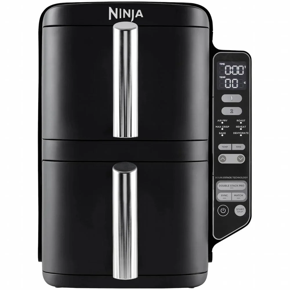 Ninja SL300EU Heißluftfritteuse | Doppelkorb | 7,6 Liter | Freistehend | 1750 Watt | Schwarz