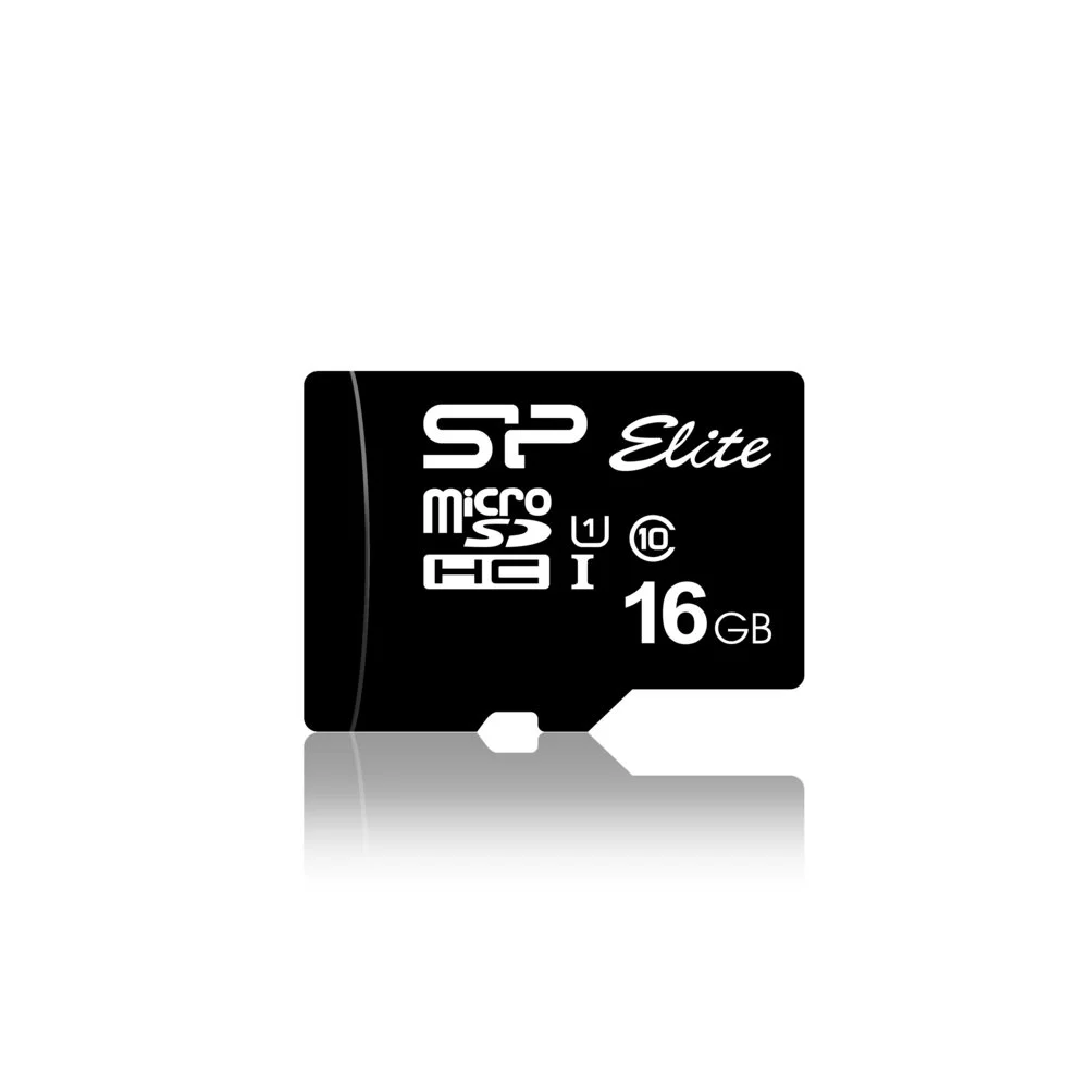 Silicon Power Elite | MicroSDHC | 16 GB | Klasse 10 | UHS-I U1 | Bis zu 85 MB/s | Inklusive SD-Adapter | Schwarz