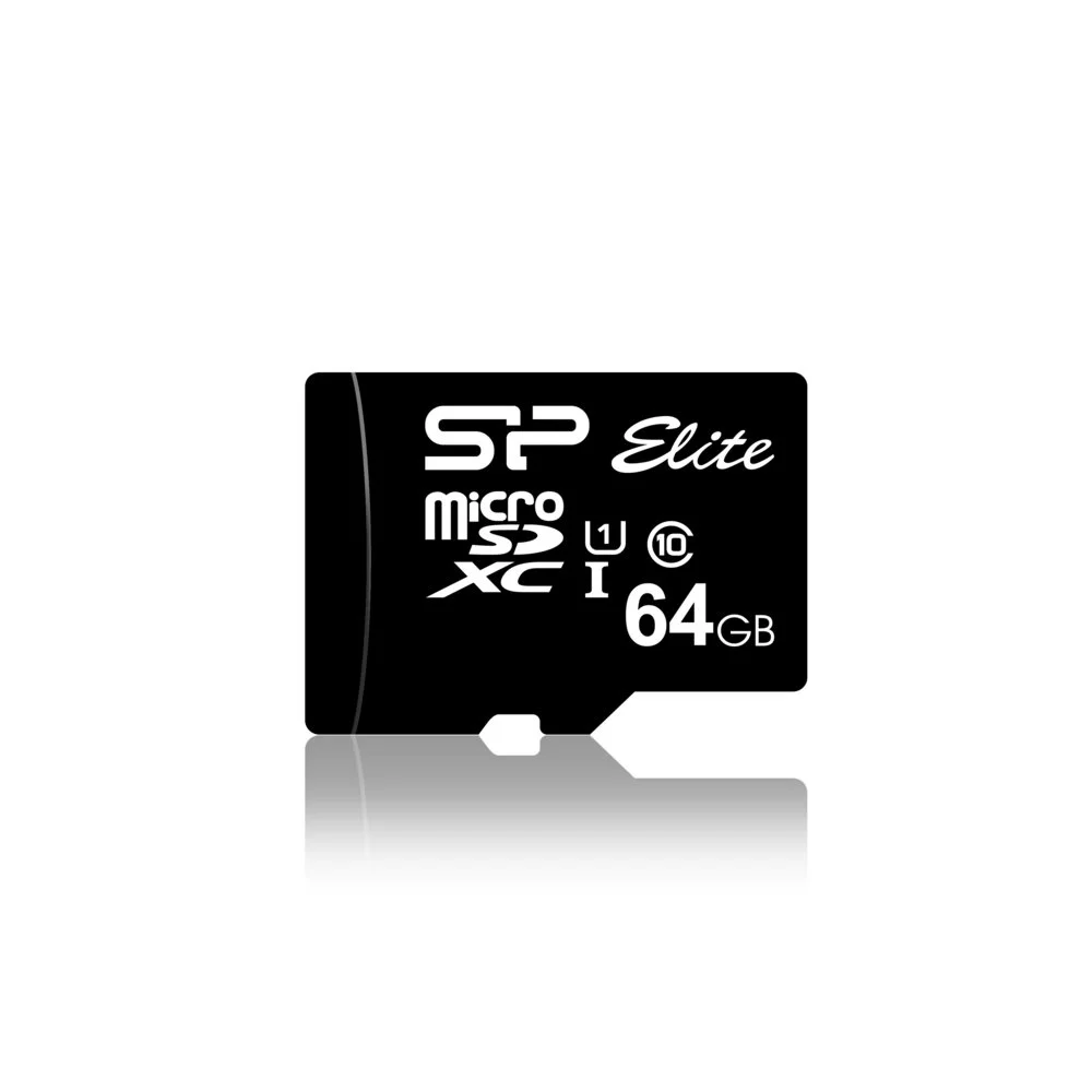 Silicon Power Elite | MicroSDXC | 64 GB | Klasse 10 | UHS-I U1 | Bis zu 85 MB/s | Inklusive SD-Adapter | Schwarz