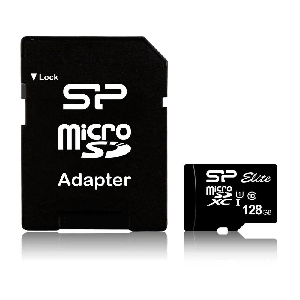 Silicon Power Elite | MicroSDXC | 128 GB | Klasse 10 | UHS-I U1 | Bis zu 85 MB/s | Inklusive SD-Adapter | Schwarz