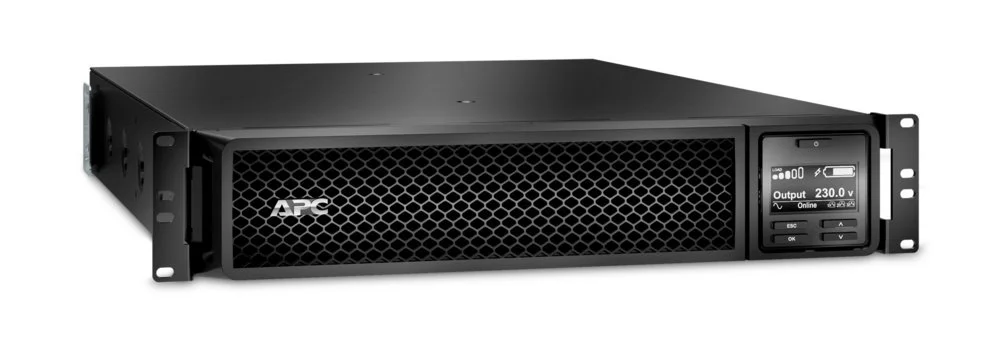 APC Smart-UPS SRT3000RMXLI-NC | 3000 VA / 2700 W | 2U Rackmount | 8x IEC C13 & 2x IEC C19 Steckdosen | Reine Sinuswelle | Doppelwandler-Online-Technologie | AVR Spannungsregelung | LCD-Display | Integrierte Netzwerkkarte