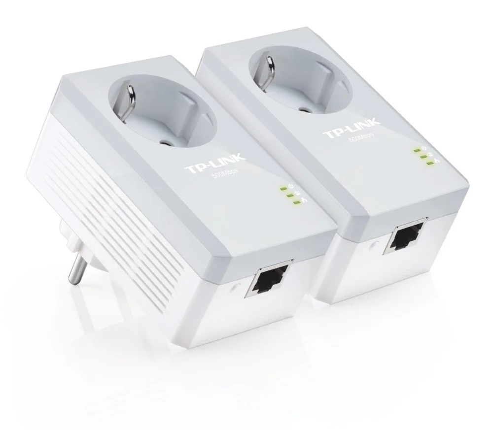 TP-Link TL-PA4010P KIT V5 | Powerline Adapter Set | 600 Mbit/s | Fast Ethernet | Mit Steckdose | Weiß | HomePlug AV