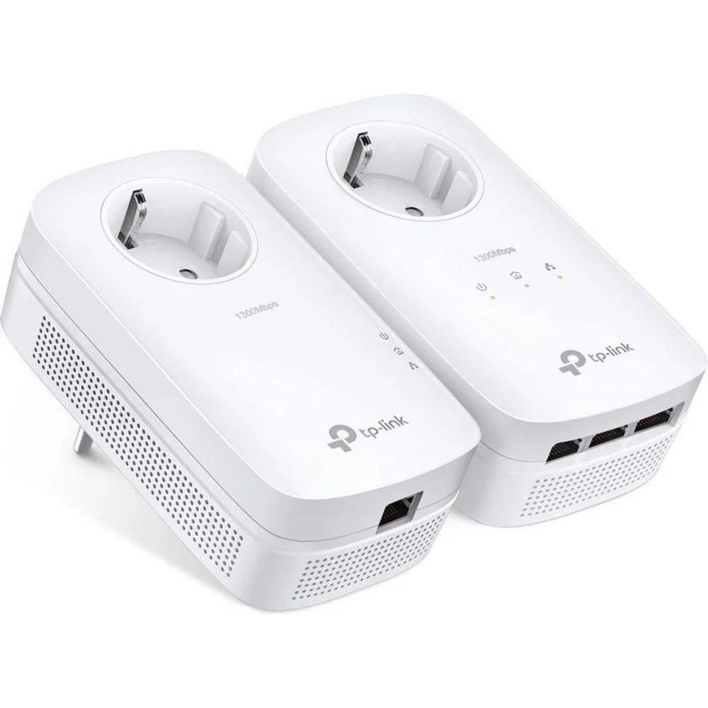 TP-Link TL-PA8033P KIT | Powerline Adapter Set | 1300 Mbit/s | 3x Gigabit Ethernet | Mit Steckdose | Weiß