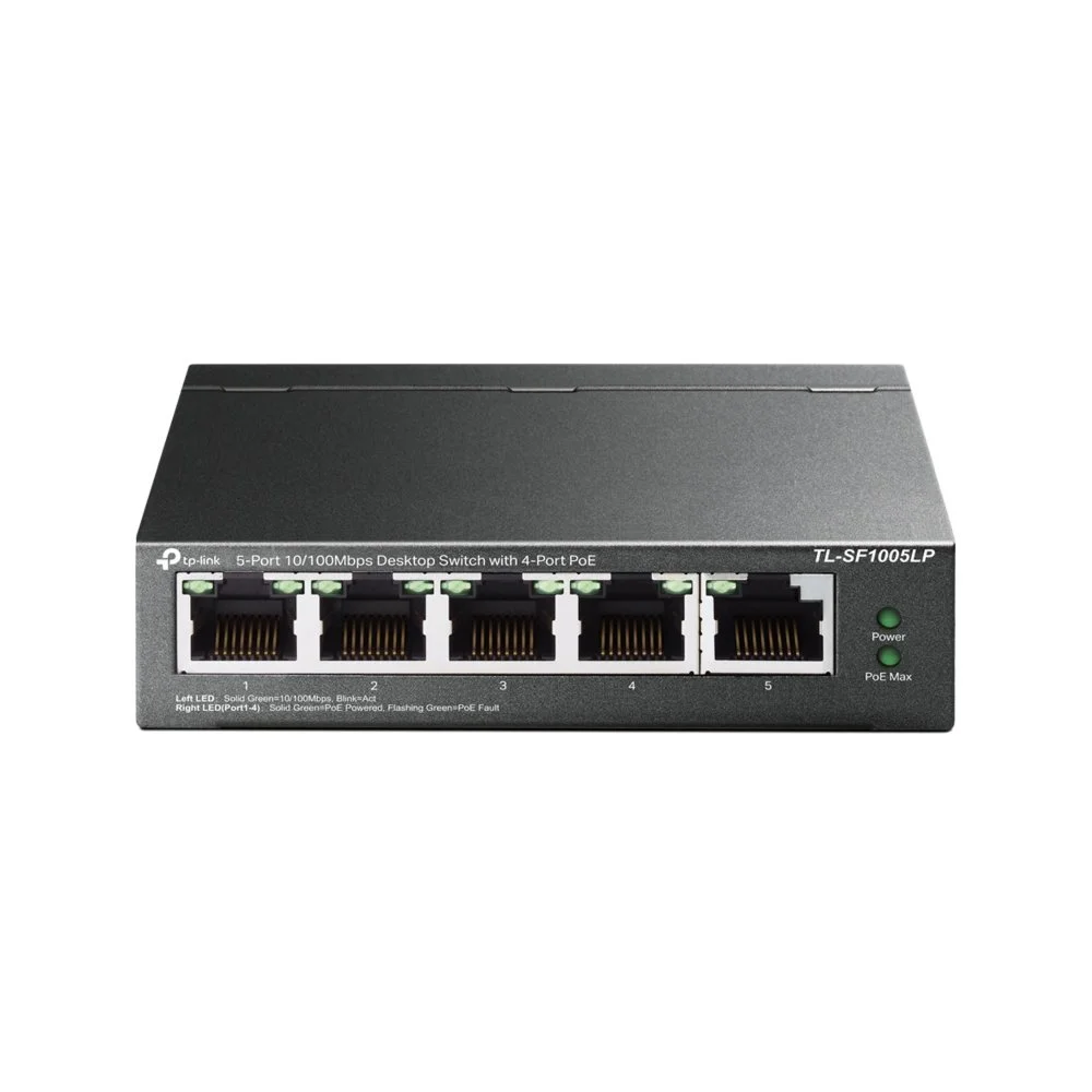 TP-Link TL-SF1005LP | Unmanaged | Fast Ethernet (10/100 Mbit/s) | Power over Ethernet (PoE) | Schwarz
