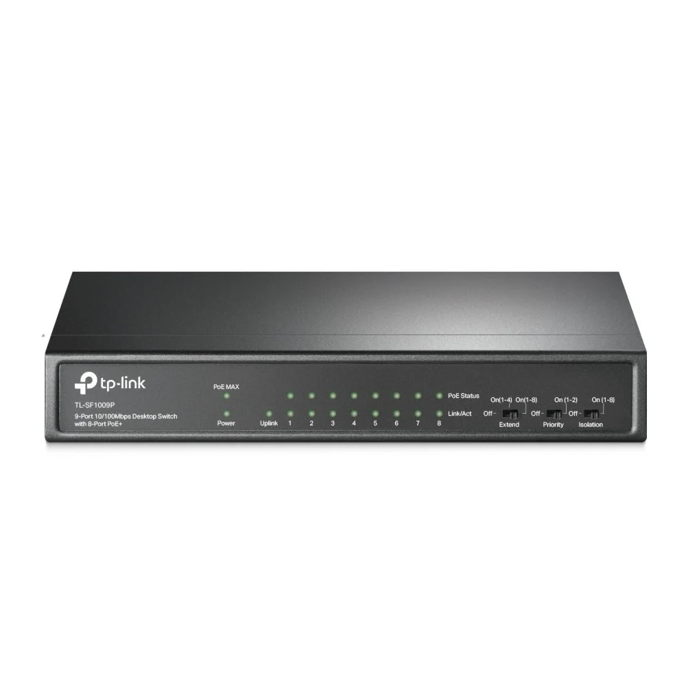 TP-Link TL-SF1009P | Unmanaged | Fast Ethernet (10/100 Mbit/s) | Power over Ethernet (PoE)
