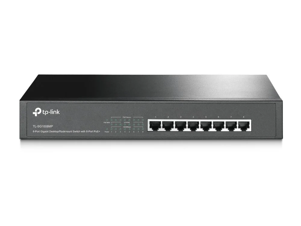TP-Link TL-SG1008MP | Unmanaged Switch | 8 Ports | Gigabit Ethernet (10/100/1000 Mbit/s) | PoE | Schwarz