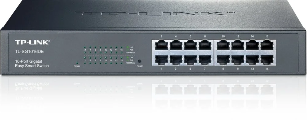 TP-LINK TL-SG1016DE | Verwalteter L2-Gigabit-Ethernet-Switch | 16 Ports | Schwarz