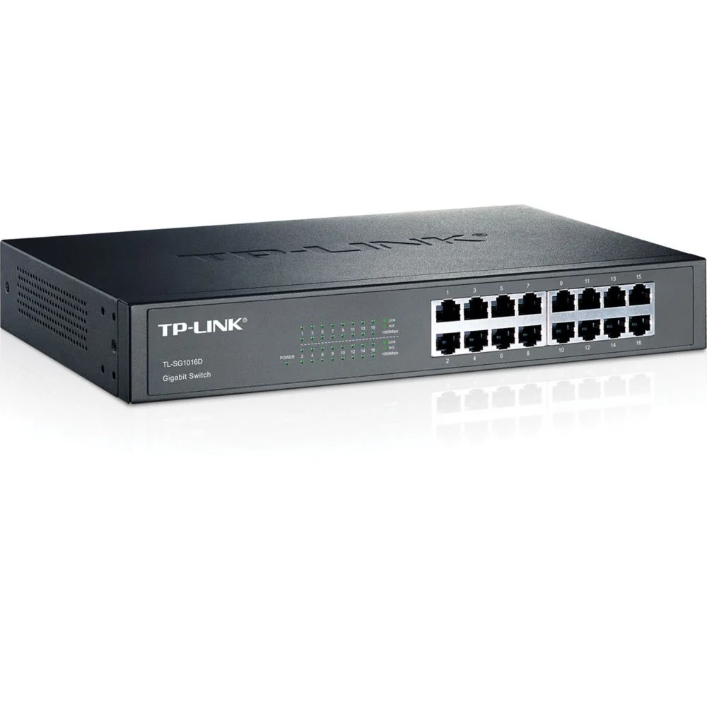 TP-LINK TL-SG1016D | Unmanaged Gigabit Ethernet Switch | 16 Ports | Schwarz