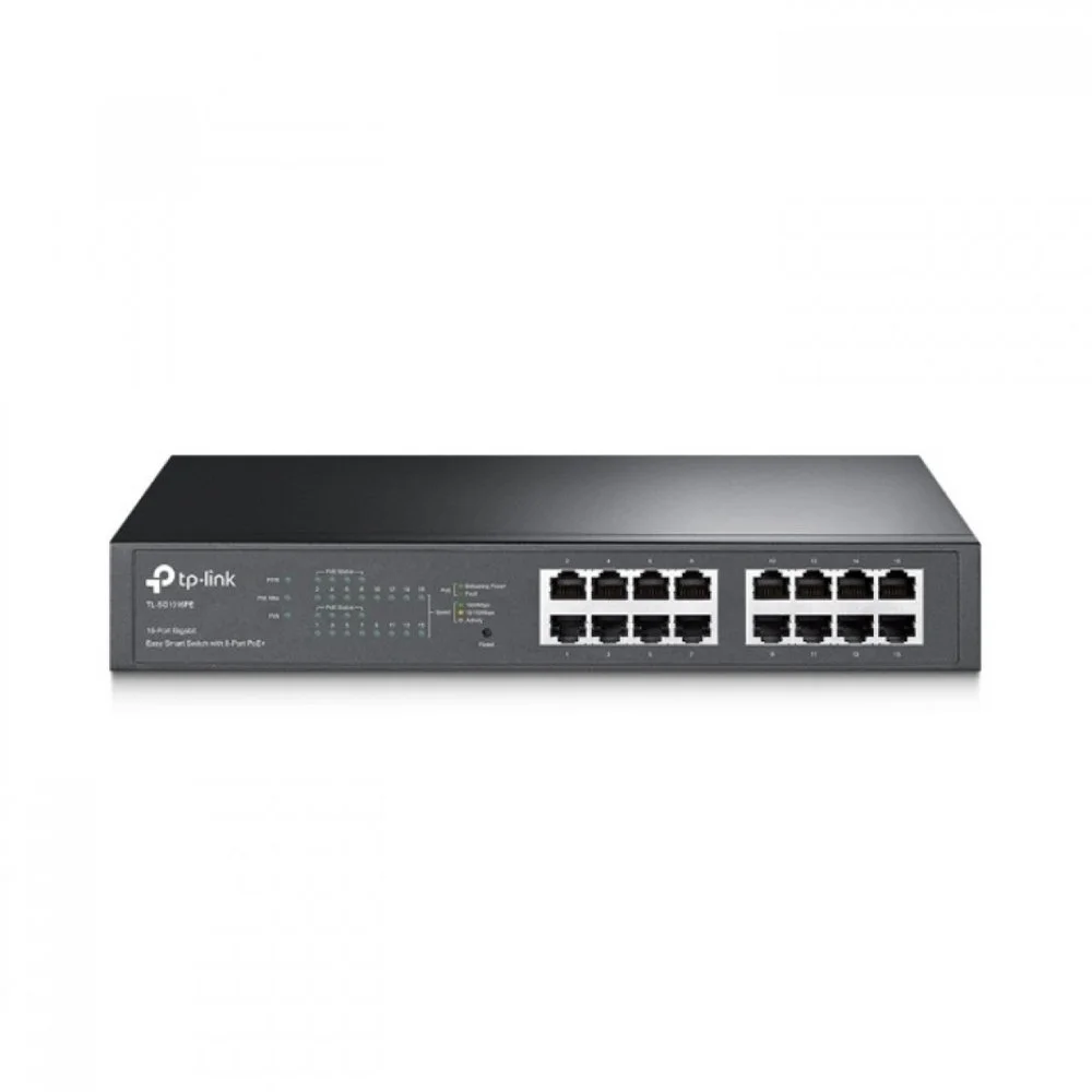 TP-Link TL-SG1016PE | Managed Smart Switch | 16 Ports | Gigabit Ethernet (10/100/1000 Mbit/s) | PoE+ (150 W) | VLAN/QoS | Webverwaltung