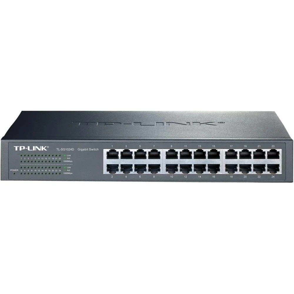 TP-Link TL-SG1024D | Unmanaged Switch | 24 Ports | Gigabit Ethernet (10/100/1000 Mbit/s) | Grau