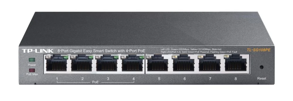 TP-Link TL-SG108PE | 8-Port Gigabit Easy Smart Switch | 4x PoE+ | Verwaltet