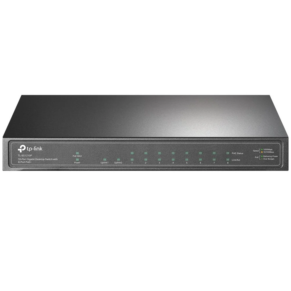 TP-Link TL-SG1210P | Unmanaged Switch | 10 Ports | Gigabit Ethernet (10/100/1000 Mbit/s) | PoE | Grau