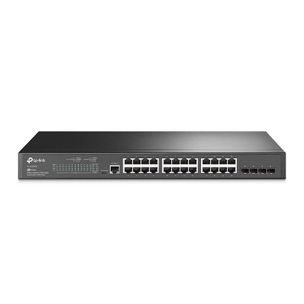 TP-Link TL-SG3428 | JetStream Managed L2 Switch | 24 Ports | Gigabit Ethernet (10/100/1000 Mbit/s) | 4x SFP | Omada SDN | Rackmount | Schwarz