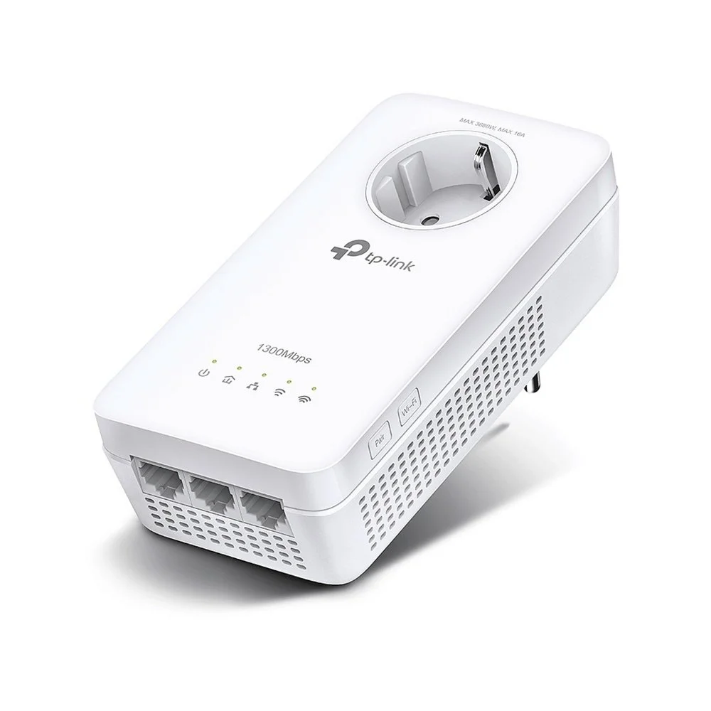 TP-Link TL-WPA8631P | Powerline Adapter | 1300 Mbit/s | Gigabit Ethernet | WLAN AC1200 | Mit Steckdose | Weiß