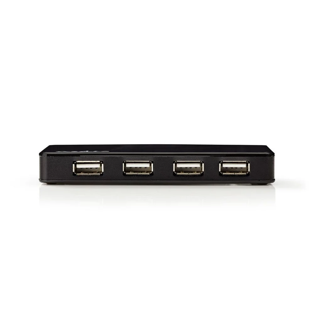 Nedis UHUBU2730BK | USB 2.0 Schnittstellen-Hub | 7 Anschlüsse | Inkl. Netzteil | Schwarz