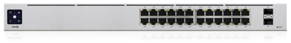 Ubiquiti UniFi 24-Port PoE | Managed L2/L3 Switch | 24 Ports | Gigabit Ethernet (10/100/1000 Mbit/s) | PoE | 1U Rackmount | Silber