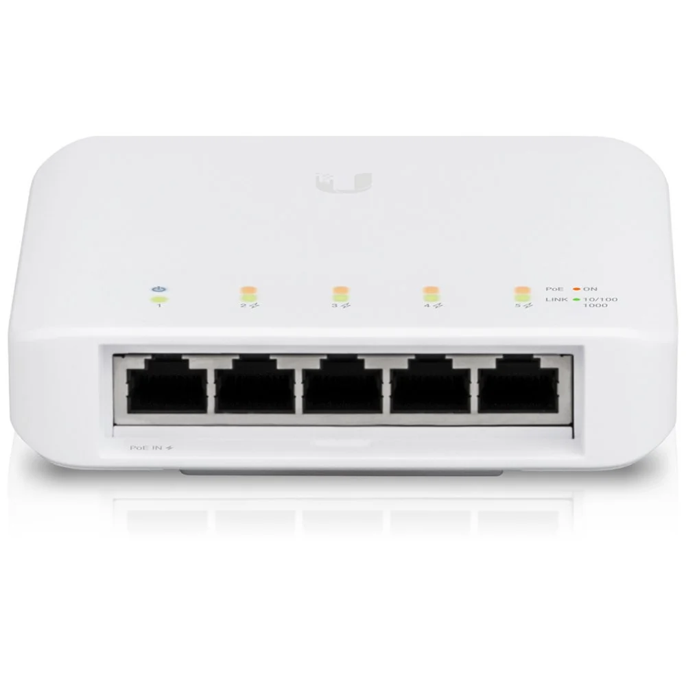 Ubiquiti Networks UniFi USW Flex Mini | Managed Switch | 5 Ports | Gigabit Ethernet (10/100/1000 Mbit/s) | PoE | Weiß