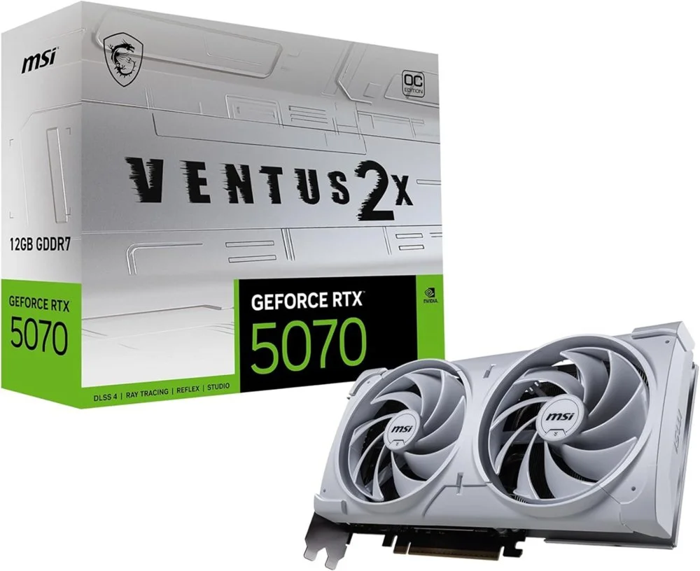 MSI GeForce RTX 5070 VENTUS 2X OC White | 12GB GDDR7 | DLSS 4 | Grafikkarte | Nvidia GPU