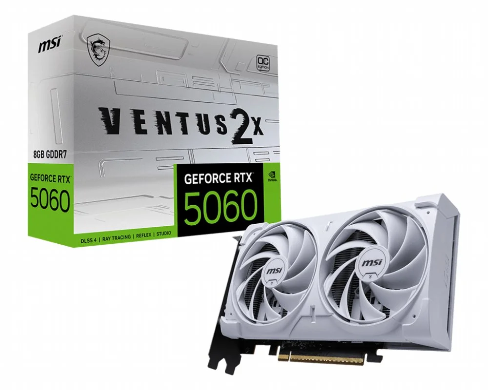 MSI GeForce RTX 5060 VENTUS 2X OC WHITE | 8GB GDDR7 | DLSS 4 | Grafikkarte | Nvidia GPU