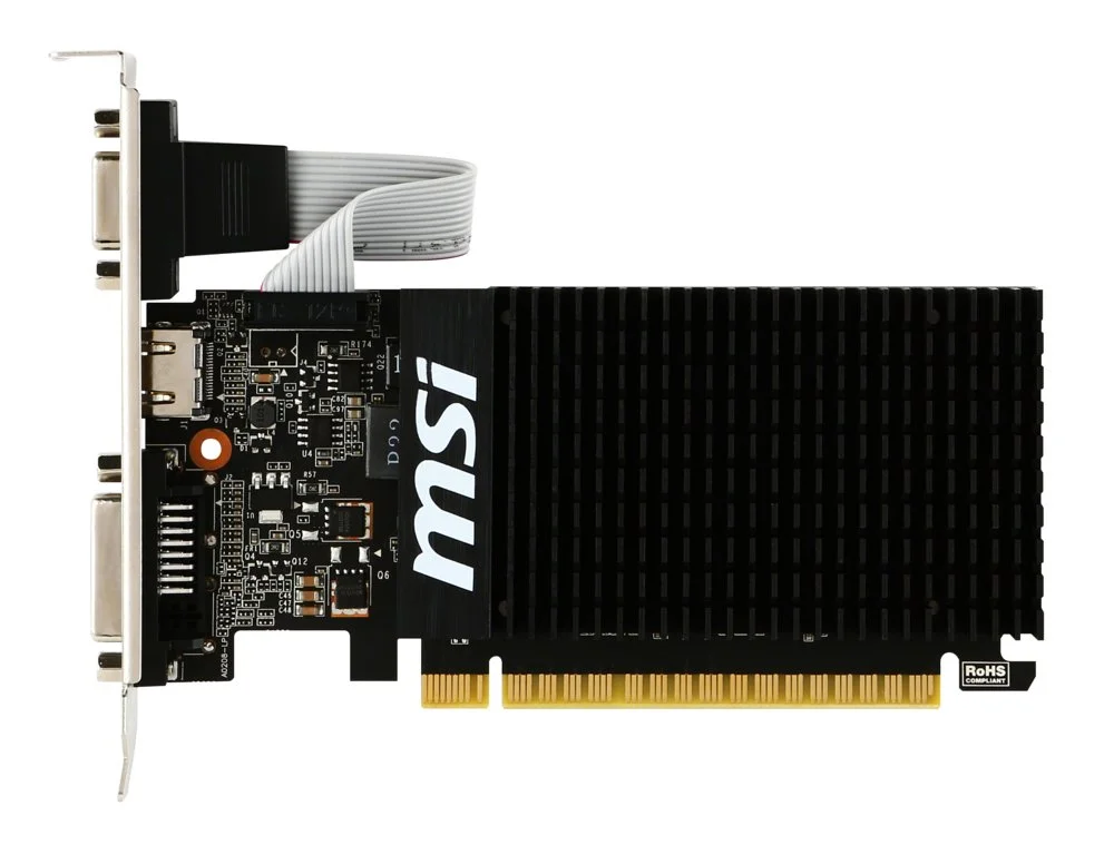 MSI GeForce GT 710 2GD3H | 2GB GDDR3 VRAM | Low Profile | Grafikkarte | Nvidia GPU