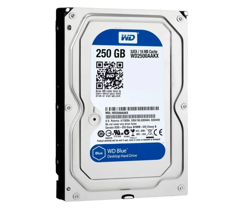 Western Digital Blue HDD 3.5" | 250GB SATA III | 7200U/min | Ausgebaut (Pulled)