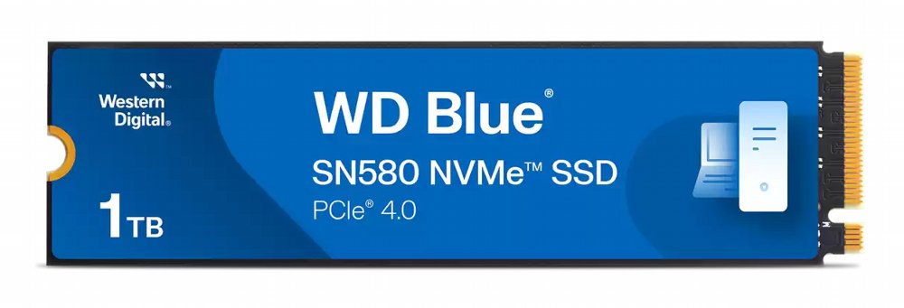 Western Digital Blue SN580 | 1TB NVMe SSD | M.2 Gen4 | 4.150MB/s Lesen | 4.150MB/s Schreiben