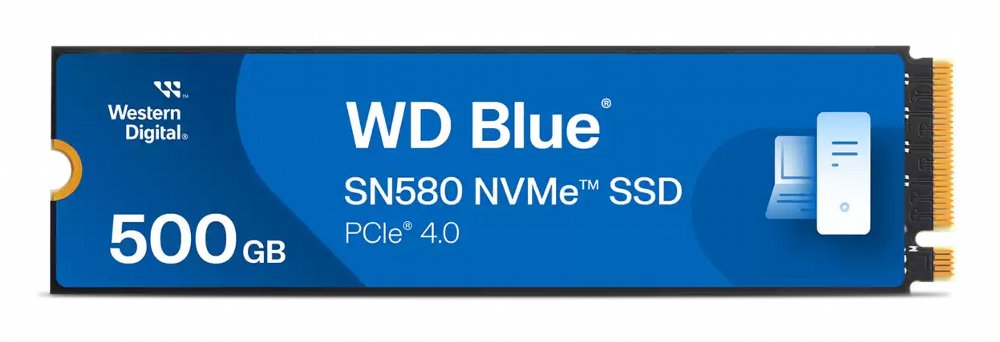 Western Digital Blue SN580 | 500GB NVMe SSD | M.2 Gen4 | 4.000MB/s Lesen | 3.600MB/s Schreiben