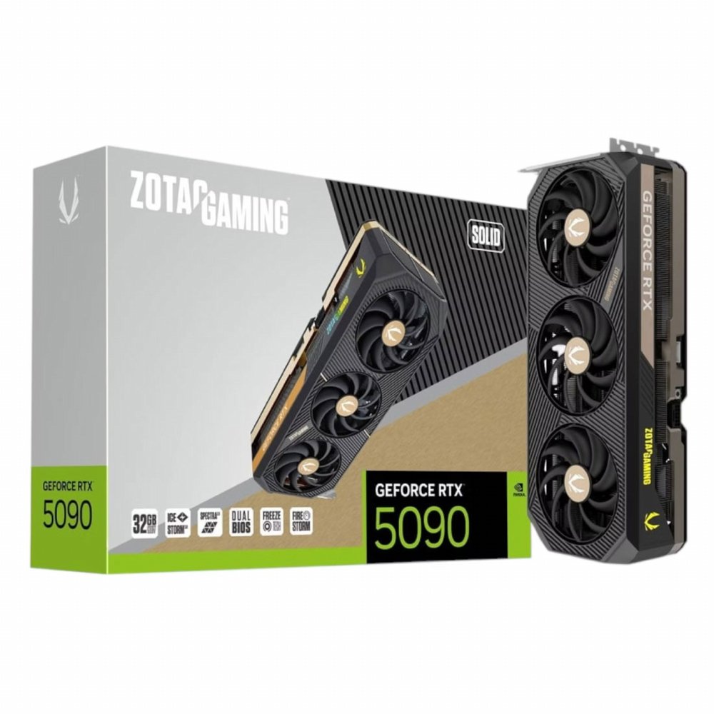 Zotac Gaming GeForce RTX 5090 Solid | 32GB GDDR7 VRAM | 4K Gaming & KI | Grafikkarte | Nvidia GPU