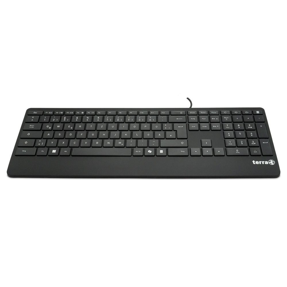 TERRA Keyboard 4000 Corded [DE] USB black Copilot  QWERTZ, 105 Tasten, kabelgebunden, 1,80m